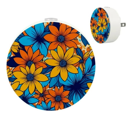 

YZUOUZY Night Light LED Lamp Bedroom Lamps Set of 2 Floral Abstract and Minimalist Pattern