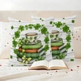 thumbnail image 3 of St Patrick's Day Outdoor Waterproof Pillow Covers, Lucky Shamrock Leaf Books Coffee Cups Wooden Decorative Square Throw Pillowcase Sofa Cushion Sham for Patio/Couch/Chair, 18"x18" 2 Pack, 3 of 8