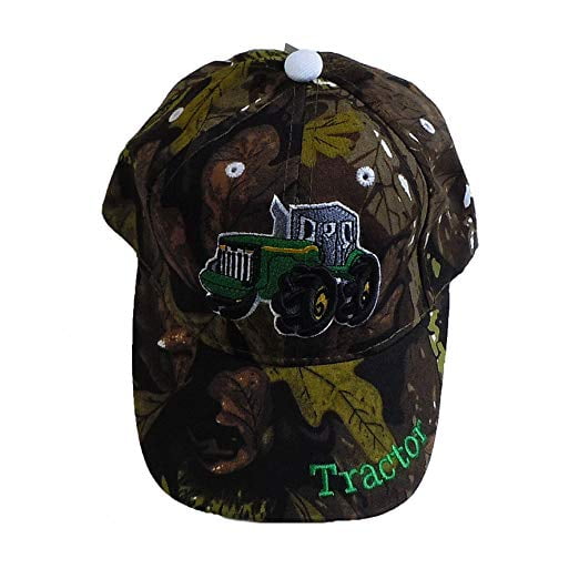 R&M Headwear Children's Embroidered Tractor Baseball Hat/Cap (Camo)