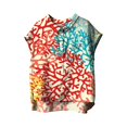 thumbnail image 2 of Red Womens Blouses Cute Tops for Women Collar Non Sleeve Linen Shirts Plus Size Floral Blouses Casual Summer Clothes Summer Tops for Women, 2 of 4