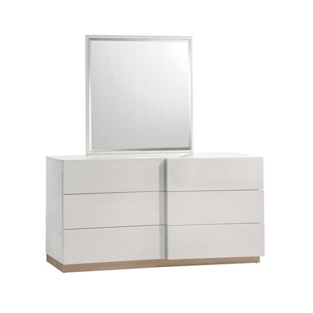 Global Furniture Paris 6 Drawer Dresser Mirror In Cream Global Furniture Paris 6 Drawer Dresser Mirror In Cream Only