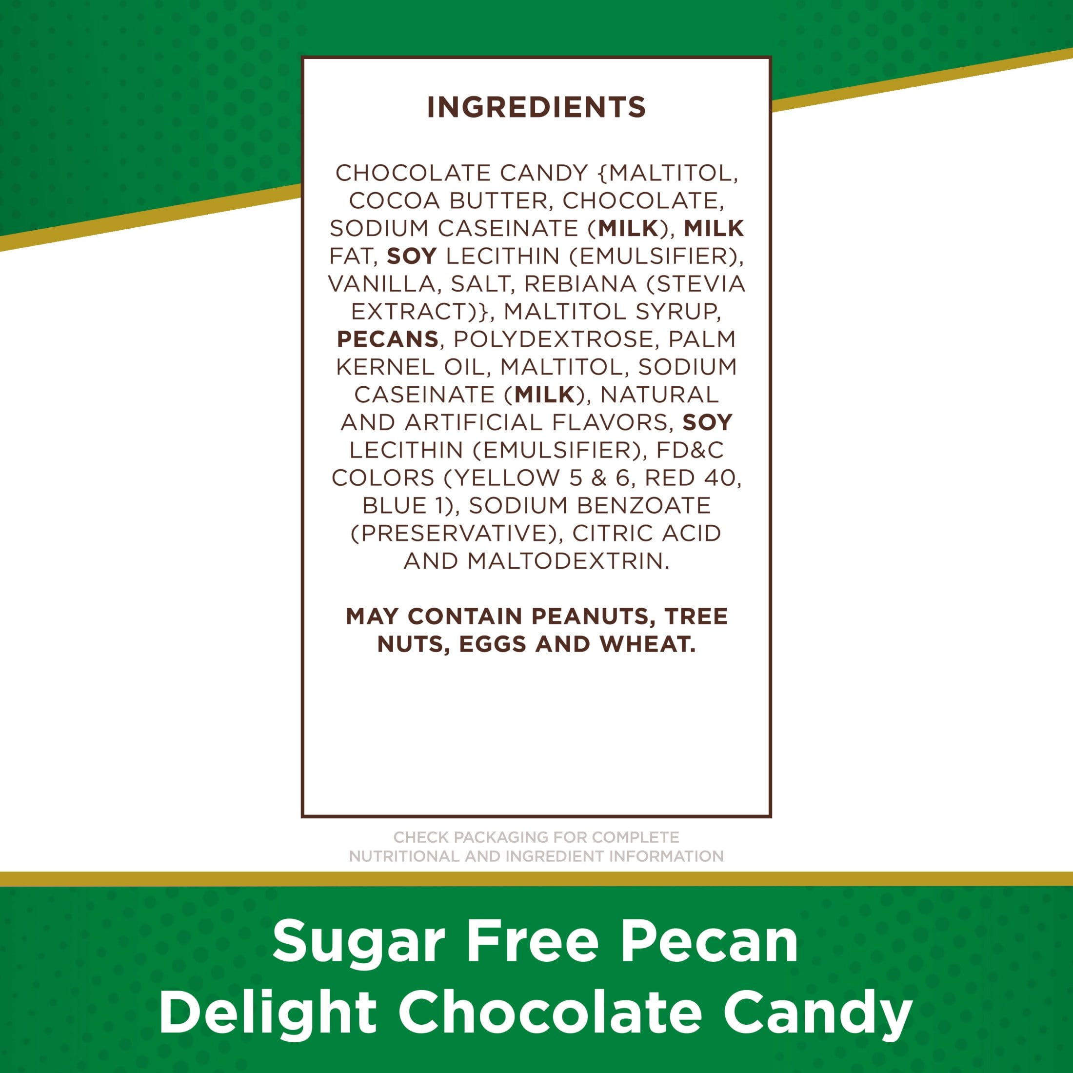 (3 pack) RUSSELL STOVER Sugar Free Pecan Delight Chocolate Candy, 2.4 oz. bag