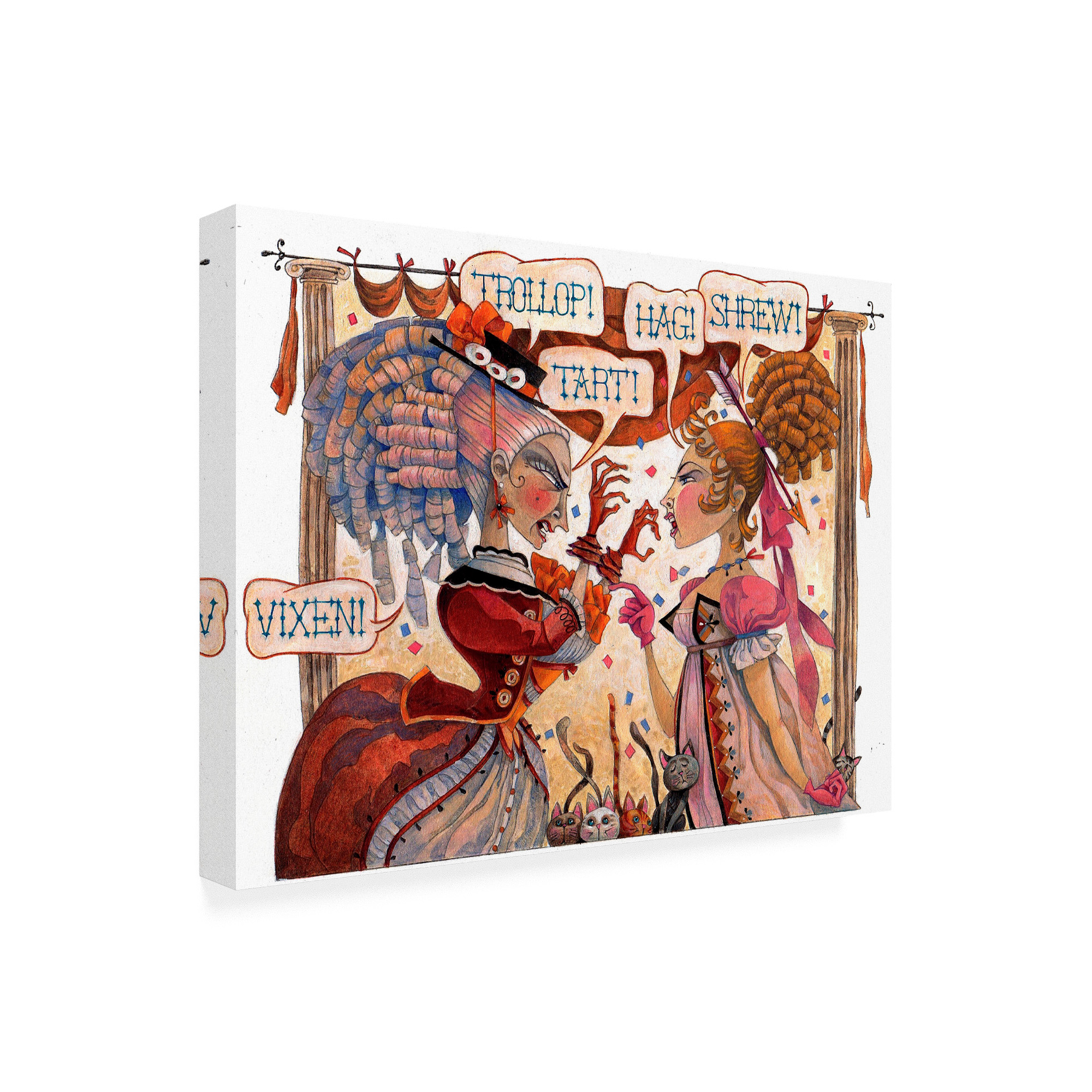 Trademark Fine Art 'The Cat Fight' Canvas Art by David Galchutt