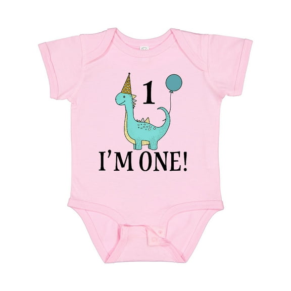 Inktastic First Birthday Dinosaur Party 1 Year Old Boys or Girls Baby Bodysuit