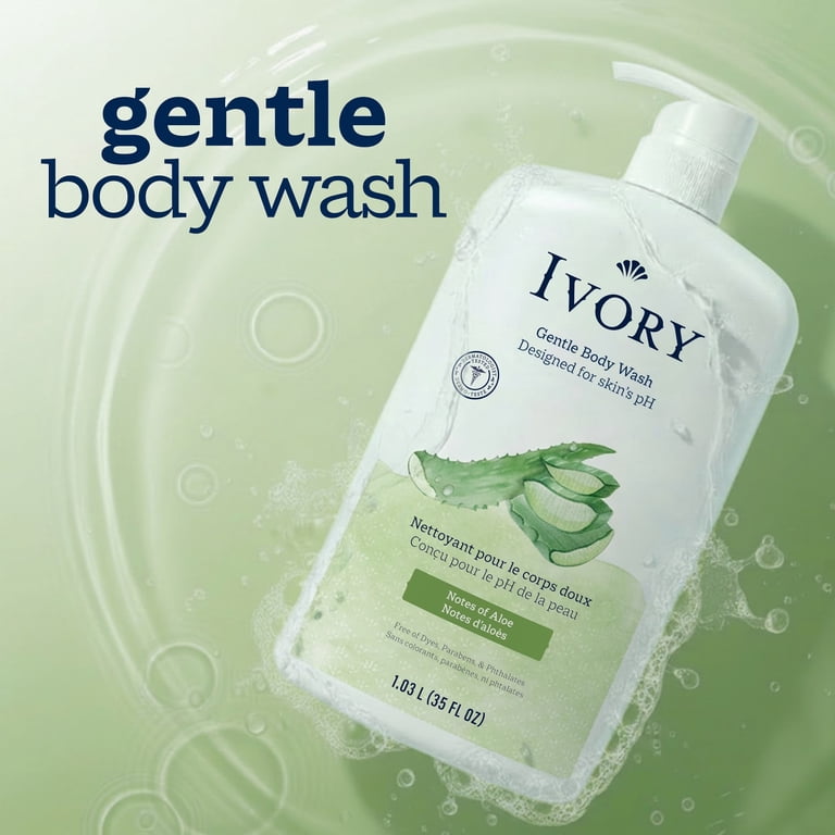 Ivory Mild & Gentle Body Wash with Aloe, 35 fl oz photo 2