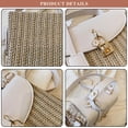 thumbnail image 3 of Women's Straw Top Handle Satchel Bag PU Leather Retro Shoulder Bag Flap Casual Crossbody Fashion Handbag and Purse, 3 of 6