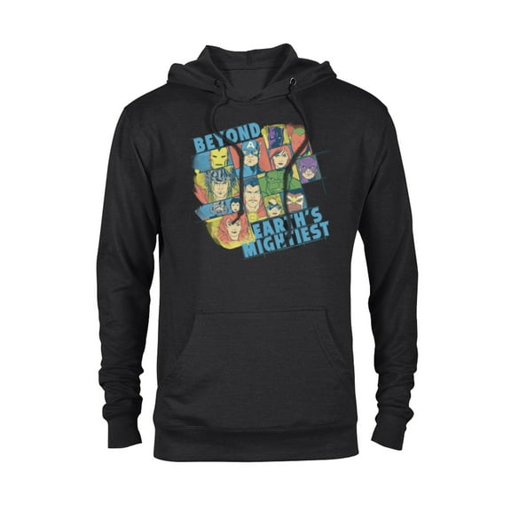 Marvel Avengers Beyond Earth’s Mightiest 60th Retro Faces- Pullover Hoodie for Adults - Customized-Black