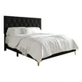 thumbnail image 4 of Castle Place Black Velvet Twin Size Upholstered Bed with Storage Bench, 4 of 15