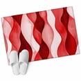 thumbnail image 2 of 2x3 Door Mat Rug, Red Striped Non-Skid Rubber Backing Large Rectangle Rugs - Living Room Bedroom Home Office, Modern Gradient Geometric Ripple Stripes Indoor Floor Mat Carpets Washable Rug, 2 of 9