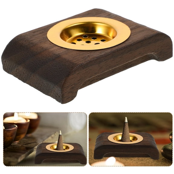 FRCOLOR Wooden Tabletop Incense Burner Arabian Style Censer Small Bakhoor Frankincense Burner for Yoga Spa Aroma Ornament