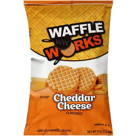Waffle Works Cheddar Cheese Flavored Waffle Sandwich Snacks, 4 oz