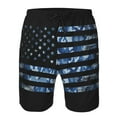 thumbnail image 4 of Kll Navy Camouflage American Flag Men'S Casual Summer Beach Shorts Hawaiian Shorts With Pockets-3x-Large, 4 of 9