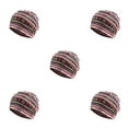 thumbnail image 1 of Tuque Style Bohème Hijab Imprimé Floral Turban Protection des Oreilles Bonnet Rose Rouge à Rayures Ensemble de 5, 1 of 6