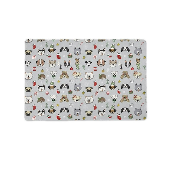 Christmas Dogs And Icons Mat Rectangle -Image by Shutterstock,