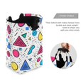 thumbnail image 3 of Yayeee Freestanding Laundry Hamper with Handle Collapsible Large Storage Basket for Clothes, Red Retro Pattern, 3 of 7