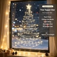 thumbnail image 6 of Christmas Window Tree Lights 4.3FT Hanging Decoration with Star Topper, Pearl Chains, Baubles and Suction Cups for Glass, Battery Operated Indoor Holiday Display for Living Room and Storefront, 6 of 6