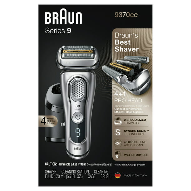 Visible calculator coupon Braun Series 9 9370cc Rechargeable Wet Dry Men's Electric Shaver with Clean  Station - Walmart.com