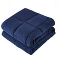 thumbnail image 7 of 3pc Prewashed All Season Down Alternative Comforter Duvet Insert -Quilted Comforter with Corner Tabs -Box Stitched -250GSM Fiberfill Chic Farmhouse Style Bedding(Salomon,Queen,Navy), 7 of 7