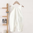 thumbnail image 5 of Tfken Girls Comfortable Pants Elastic Waist Stretchy Trousers For Toddler Loose Fit Denim Overalls With Pockets Fashion Daily Casual Wear Clothes Size 3-4 Years White, 5 of 7