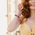 thumbnail image 3 of NICKSUN Amethyst Bracelet For Women Anxiety Amethyst Beaded Bracelets Butterfly Charms Healing Stone Layered Bracelet Gifts For Women, 3 of 5