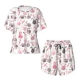 thumbnail image 5 of Wukai Rabbit And Carrot Print Women's Pajama Set - Short-Sleeve Top and Shorts with Elastic Waistband and Pockets for Loungewear, Yoga, and Casual Wear-3X-Large, 5 of 8