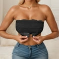thumbnail image 2 of Tank Tops for Women,Seamless Supportive Bandeau Bra Thin Comfort Wireless Tube Top with Built in Lace Design,Camisole Tops for Women,Black,M, 2 of 5