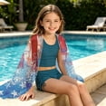 thumbnail image 6 of Girls Beach Sarong Cover Up Wrap Coverups July 4th Stars And Stripes Bathing Suit Skirts Chiffon Lightweight Towel (Free Size, Black), 6 of 9
