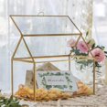 thumbnail image 2 of NCYP Boîte à Cartes en Verre Doré pour Réception de Mariage, 10.2x5.9x8.2 Pouces, Terrarium en Forme de Maison, Décoration de Table de Rangement à Domicile, Boîte en Verre Seulement, 2 of 7