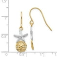 thumbnail image 3 of FB Jewels 14K Yellow Gold & Rhodium Starfish w/Sand Dollar Shepherd Hook Earrings, 3 of 3