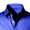 thumbnail image 5 of Eltusu Men's Casual Button Down Shirts, Stretchy Solid Color Turn Down Collar Casual Long Sleeve Shirts Blue Size S, 5 of 7