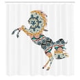 thumbnail image 2 of Ambesonne Ethnic Shower Curtain, Boho Mosaic Horse Silhouette, 69"Wx70"L, Multicolor, 2 of 4