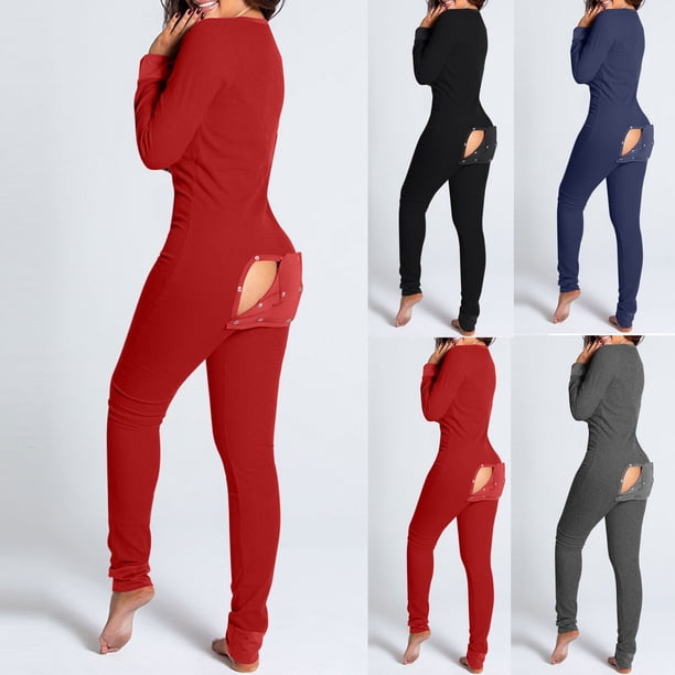 Mono Estampado Botones Funcional Botones Flip-On Pijama Adulto Botones Funcional