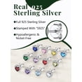 thumbnail image 7 of Silvora 925 Sterling Silver Heart Stud Earrings for Women May Birthstone Elegant Earring Birthday, Anniversary, Christmas Jewelry Gift, 7 of 7