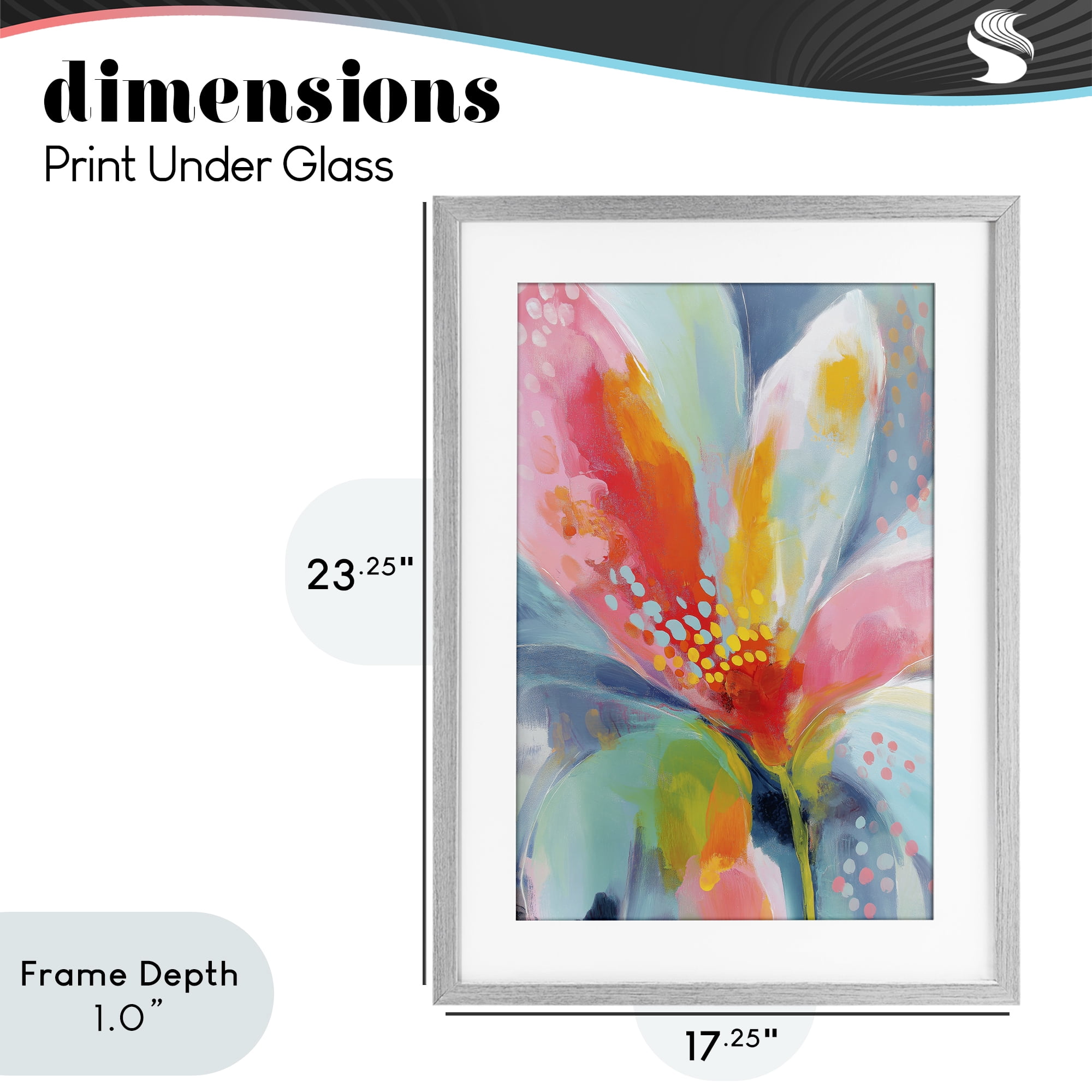 Stupell Industries Dotted Bloom Expression Gray Framed Print Under Glass, design by Chromatic Storm Studio