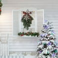 thumbnail image 5 of PE Snow-Flocked Christmas Wreath, Snow-Dusted Door Hanging Decor, Festive Christmas Wreath Pendant for Home Furnishing, Green Flocked Xmas Wreath for Door & Wall, 9.84*2.76*18.11in, C, 5 of 5