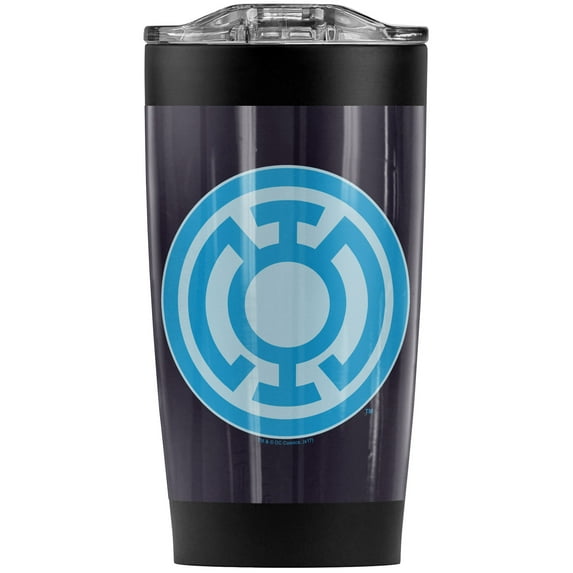Green Lantern Blue Symbol Stainless Steel Tumbler 20 oz Coffee Travel Mug/Cup, Vacuum Insulated & Double Wall with Leakproof Sliding Lid | Great for Hot Drinks and Cold Beverages
