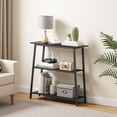 thumbnail image 2 of 30" Narrow Console Table, 3-Tier Small Entryway Table with Storage Shelves, Behind Couch Sofa Table, Hallway Table for Entryway, Foyer, Hallway, Living Room, Black, 2 of 7