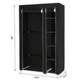 thumbnail image 6 of Ktaxon 67" Portable Closet Wardrobe for Bedroom Living Room with Non-woven Fabric Black, 6 of 7