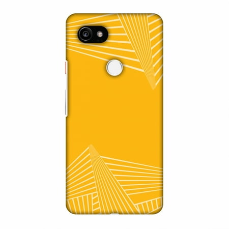 - Google Pixel 2 XL Case, Premium Handcrafted Printed Designer Hard Snap On Case Back Cover with Screen Cleaning Kit for Google Pixel 2 XL - Carbon Fibre Redux Cyber Yellow 3