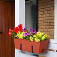 thumbnail image 6 of Window Boxes Planters 17’’ Railing Planter Box with Adjustable Brackets, 4 Pack Hanging Deck Railing Planters Rectangular Flower Pots for Outdoor Patio Balcony Fence, 6 of 13