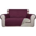 thumbnail image 1 of Housse de Sofa Matelassée Réversible, Protège-Meubles Résistant à l'Eau, Housse de Canapé Lavable avec Mousse Antidérapante et Sangles Élastiques pour Enfants, Chiens, Animaux (Causeuse, Bordeaux/beige), 1 of 7