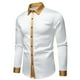 thumbnail image 1 of Blusa y camisa de manga larga con cuello vuelto para hombre, blusa informal de moda con botones y retazos, blusa de manga larga con cuello vuelto, blusa de poliéster para hombre, 1 of 6