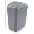 thumbnail image 2 of Sandmovie 4.5 Gallon Swing Top Trash Can, Plastic Garbage Can with Lid, 3 Pack, 2 of 7