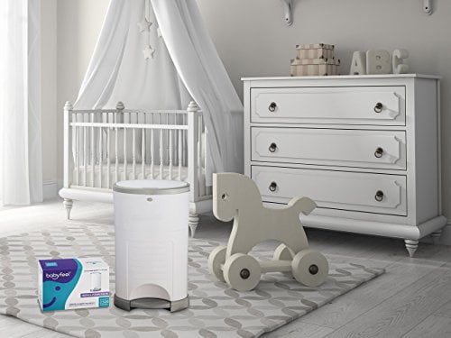 Dekor Plus Refill 4 Pack with New Powder Scent Holds up to 2320 Diapers Fits Dekor Plus Diaper Pails