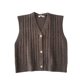 thumbnail image 1 of Chaleco de mujer Chaleco sin mangas con botones Top de punto con cuello en V informal, Marrón Methold AP001560-02B, 1 of 7