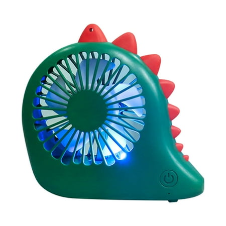 

Led Lights Light Bulbs Cute Dinosaur Cartoon Holding Light Hanging Neck Usb Small Fan Desktop Mini Fan