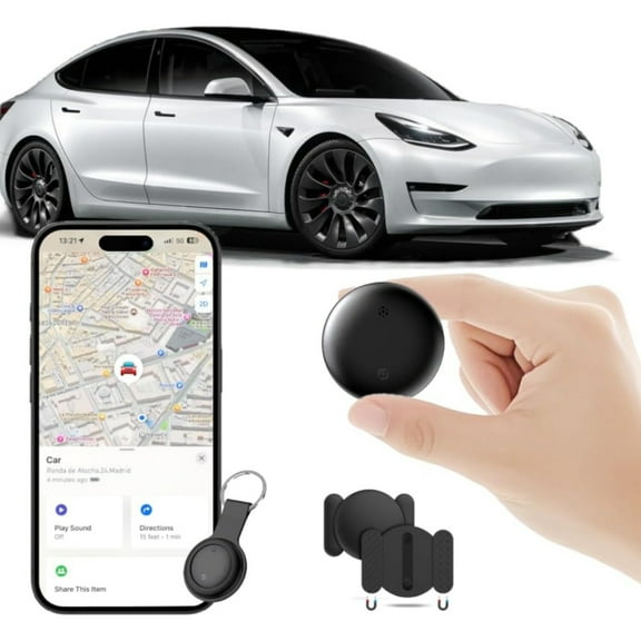 GPS Tracker for Vehicles, Magnetic Waterproof Tracker Compatible with Find My App, No Monthly Fee, Mini Car Vehicle Locator for iOS,