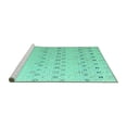 thumbnail image 2 of Ahgly Company Machine Washable Indoor Round Solid Turquoise Blue Modern Area Rugs, 8' Round, 2 of 4