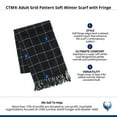 thumbnail image 4 of CTM Adult Grid Pattern Soft Winter Scarf with Fringe, 4 of 4