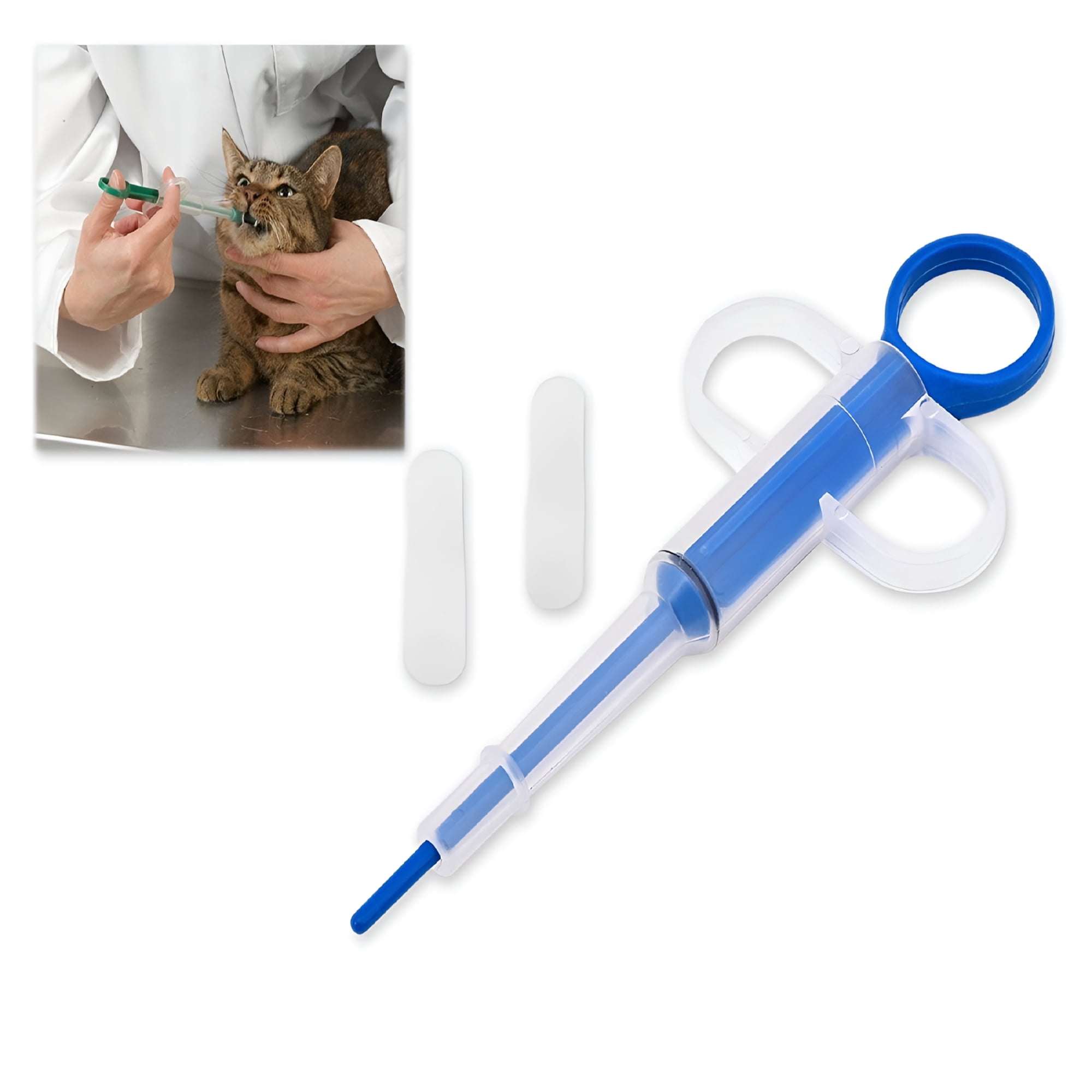 ACDANC Pill Popper for Cats with Soft Tips Pet Pill Feeder Saving You from Being Bitten Medicine Feeding Dispenser Tool for Puppies - Blue